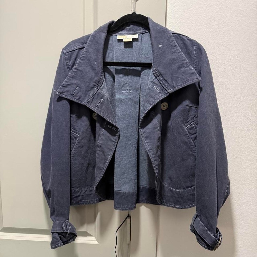 Michael Kors cropped trench-style jacket (blue)